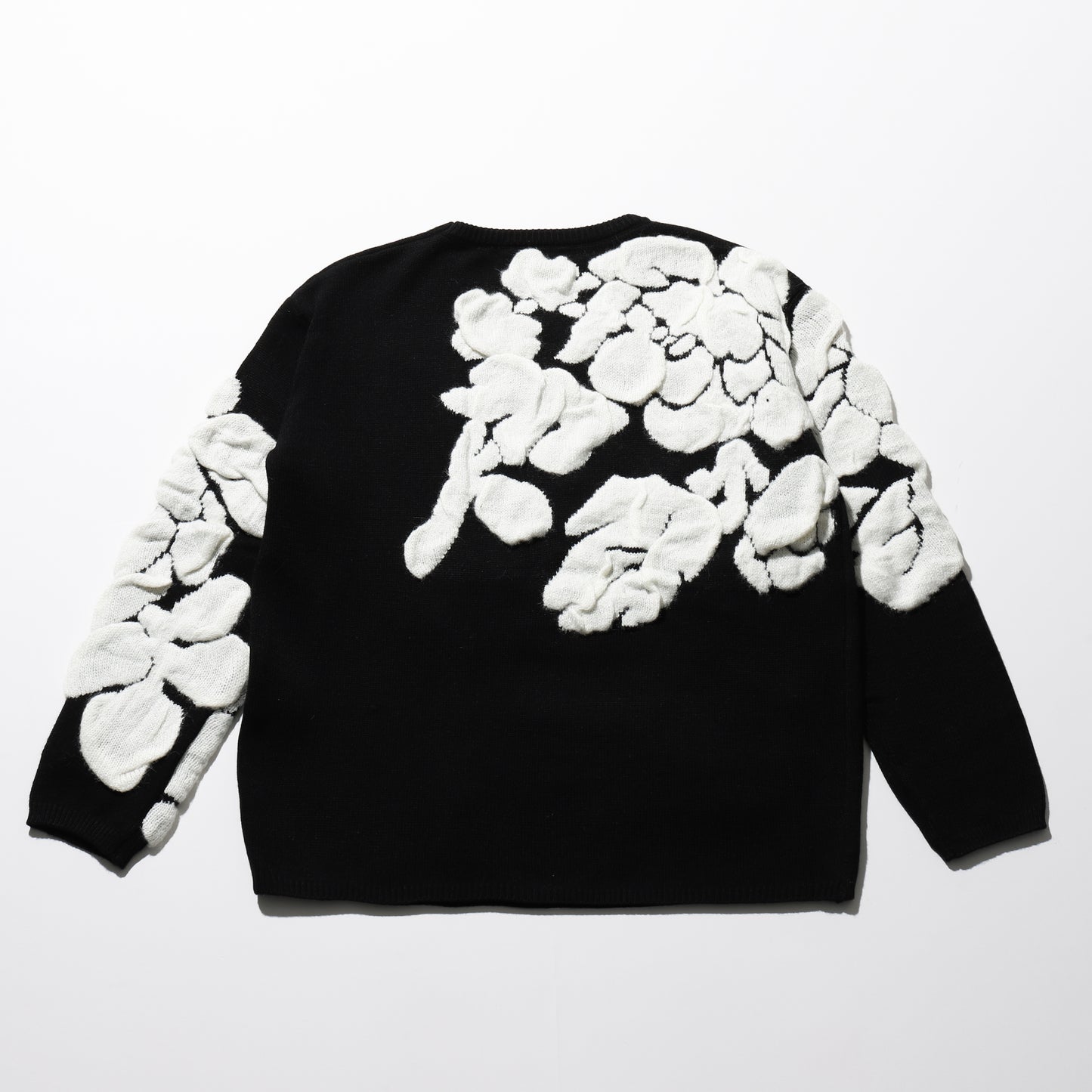 Puffy flower knit cardigan